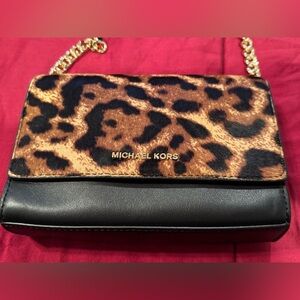 NWT! Michael Kors Leopard Calf Hair Purse